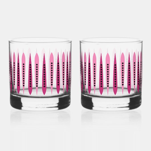 Minimaal roze retro geïnspireerd whisky glas (Voorkant)