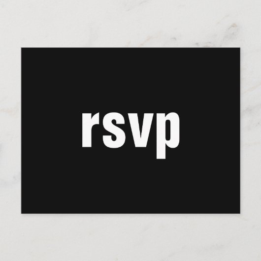 Minimaal "rsvp"-Briefkaart Briefkaart (Voorkant)