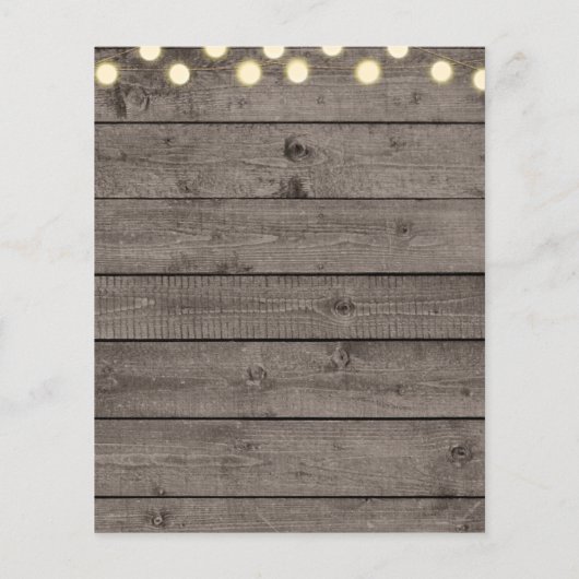 Minimaal Rustic Wood & Licht 4 Foto bespaart datum (Achterkant)