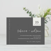 MINIMAAL SCANDI MODERN BLACK EN WITTE TYPOGRAFIE SAVE THE DATE (Staand voorkant)