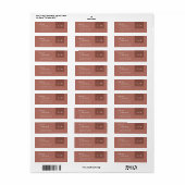 MINIMAAL SCANDI TERRACOTTA RUST MONOGRAM ADRES ETIKET (Full Sheet)