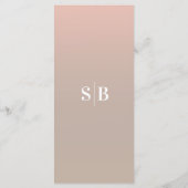 Minimaal Schaduw Beige & Light Pink Wedding Menu (Achterkant)