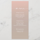 Minimaal Schaduw Beige & Light Pink Wedding Menu (Voorkant)