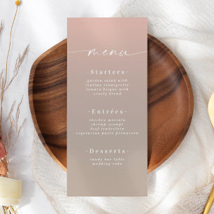 Minimaal Schaduw Beige & Light Pink Wedding Menu