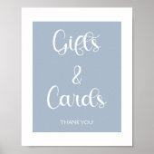 Minimaal Schattige Elegant Eenvoudig Blauw Baby sh Poster (Voorkant)