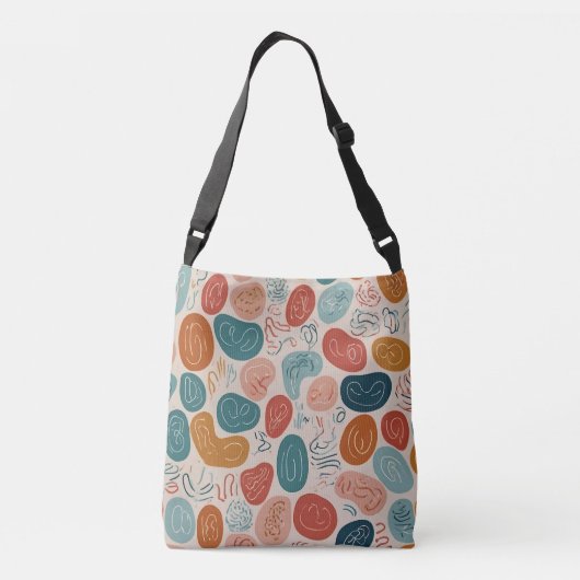 Minimaal Schattige naadloos kleurrijk patroon Crossbody Tas (Achterkant)