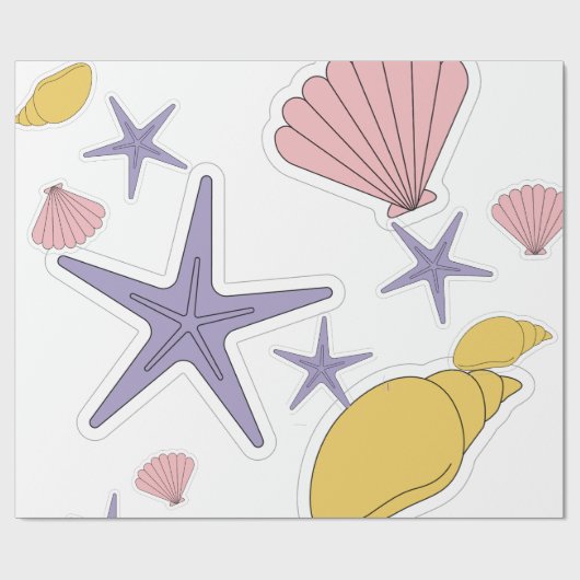 Minimaal Schattige onder Zee illustraties Cadeaupapier (Vlak)