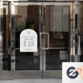 Minimaal, Schoonheid, Logo, Zakelijk, Openingstijd Raamsticker (Kantoordeur)