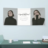 Minimaal script 2-foto "Gefeliciteerd" afstudeerfe Spandoek (Beurs)