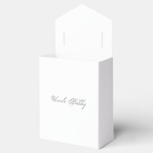 Minimaal script 3d monogram bedankdoosjes