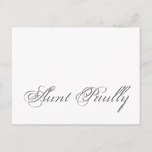 Minimaal script 3d monogram briefkaart