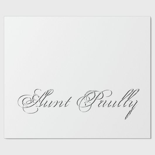 Minimaal script 3d monogram cadeaupapier (Vlak)