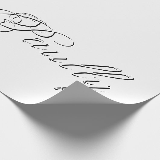 Minimaal script 3d monogram cadeaupapier (Hoek)