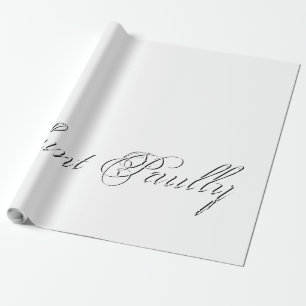 Minimaal script 3d monogram cadeaupapier