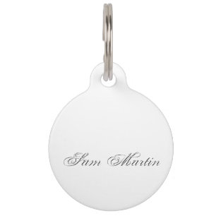 Minimaal script 3d monogram huisdierpenning