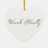 Minimaal script 3d monogram keramisch ornament (Voorkant)