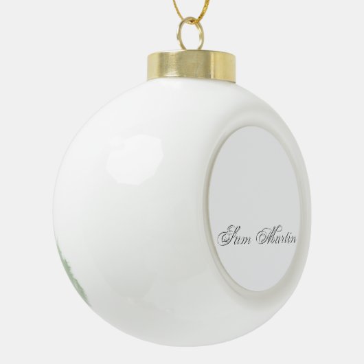 Minimaal script 3d monogram keramische bal ornament (Links)