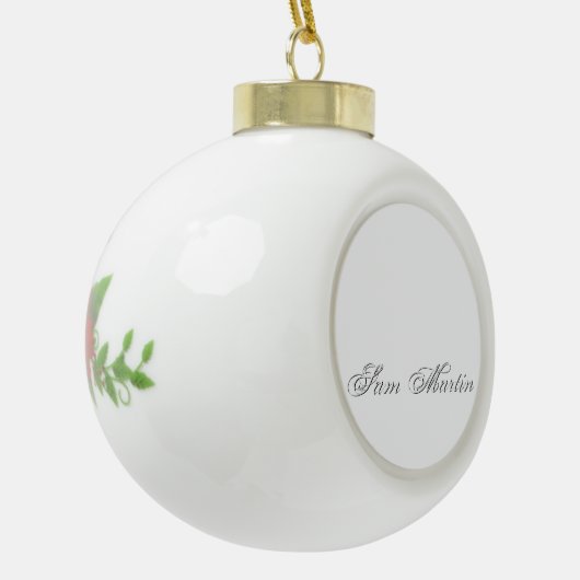 Minimaal script 3d monogram keramische bal ornament (Links)