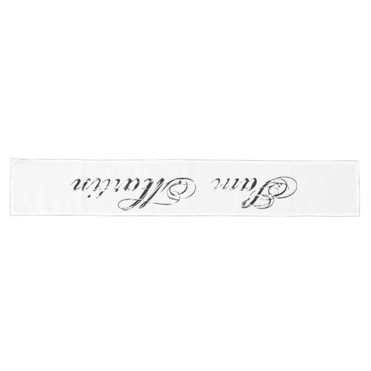 Minimaal script 3d monogram lange tafelloper (Horizontaal)