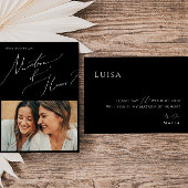 Minimaal script | Black Photo Matron of Honor Kaar Kaart