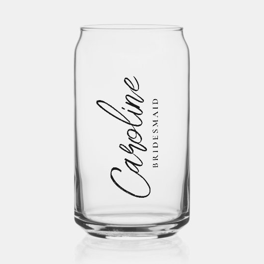 Minimaal Script Bruidsmeisje Aangepaste Stijlvolle Blikvorm Glas (Voorkant)