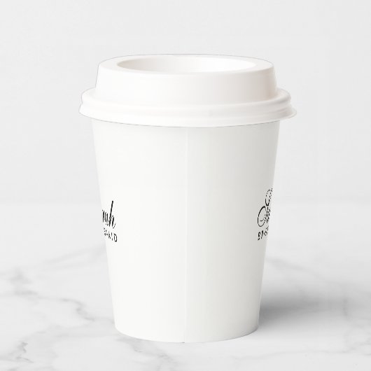 Minimaal Script Bruidsmeisje Coffee Paper Cups Papieren Bekers (Rechts)