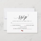 Minimaal Script Bruiloft RSVP Modern Response Kaar Kaart (Voorkant)