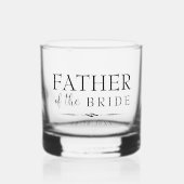 Minimaal Script Custom Wedding Father of the Bride Whisky Glas (Voorkant)