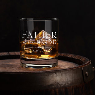 Minimaal Script Custom Wedding Father of the Bride Whisky Glas