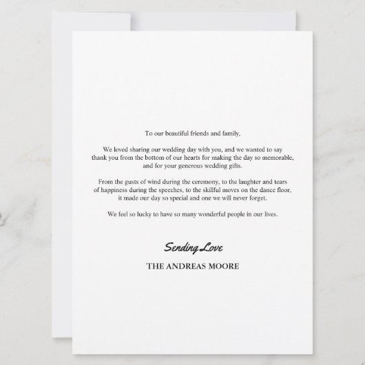 Minimaal script drie Photo Wedding Hartelijk dank (Achterkant)