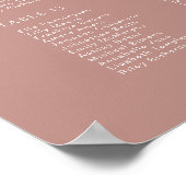 Minimaal Script Dusty Roos Trouwstoel Grafiek Poster (Hoek)