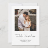 Minimaal Script Foto Bruiloft Tafelnummer Kaart (Voorkant)