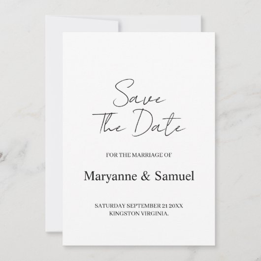 Minimaal script foto save the date (Voorkant)