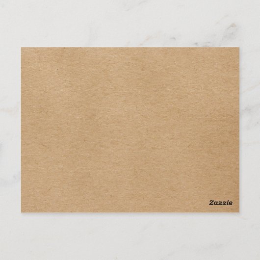 Minimaal script landelijke kraft save the date briefkaart (Achterkant)