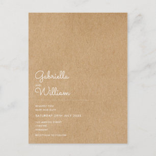 Minimaal script landelijke kraft save the date briefkaart