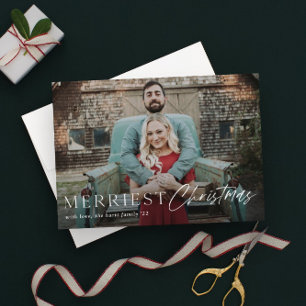 Minimaal Script Merry Christmas Foto Vakantie Kaart
