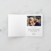 Minimaal script Modern Photo Wedding Bedankkaart (Binnen)