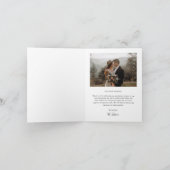 Minimaal script Modern Photo Wedding Bedankkaart (Binnen)