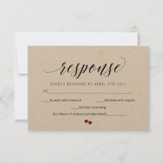 Minimaal Script Modern RSVP Wedding Response Kaart
