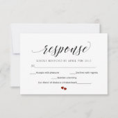 Minimaal Script Modern RSVP Wedding Response Kaart (Voorkant)