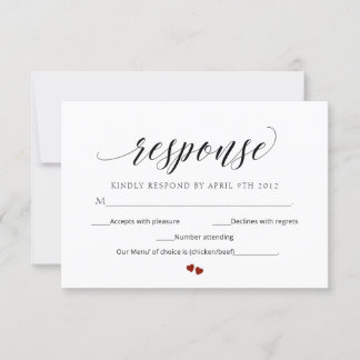 Minimaal Script Modern RSVP Wedding Response Kaart