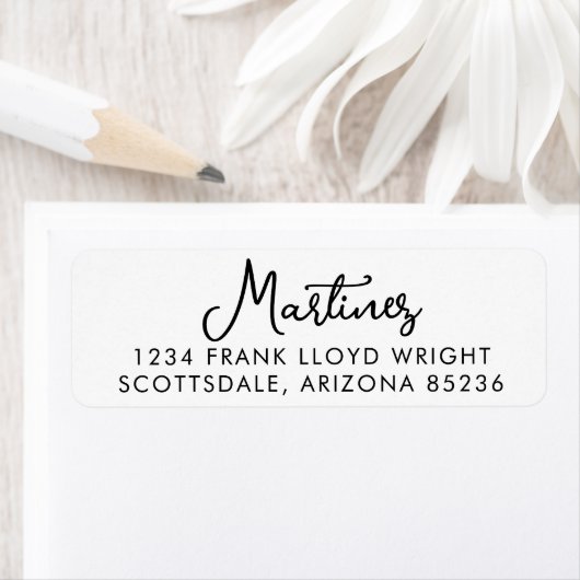 Minimaal Script Modern Typografie Retouradres Etiket (Insitu)