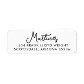 Minimaal Script Modern Typografie Retouradres Etiket (Voorkant)