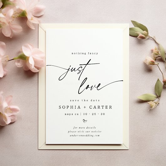Minimaal script Niets fancy Gewoon liefde Save The Date