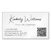 Minimaal script QR Code Professional Magnetisch Visitekaartje (Voorkant)