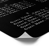 Minimaal script, Seating Chart Poster (Hoek)