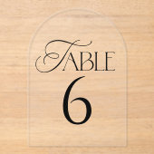 Minimaal script trouwtafelnummer acryl uitnodigingen (Voorkant)