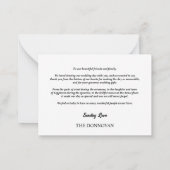 Minimaal script twee Photo Wedding Hartelijk dank Notitiekaartje (Achterkant)