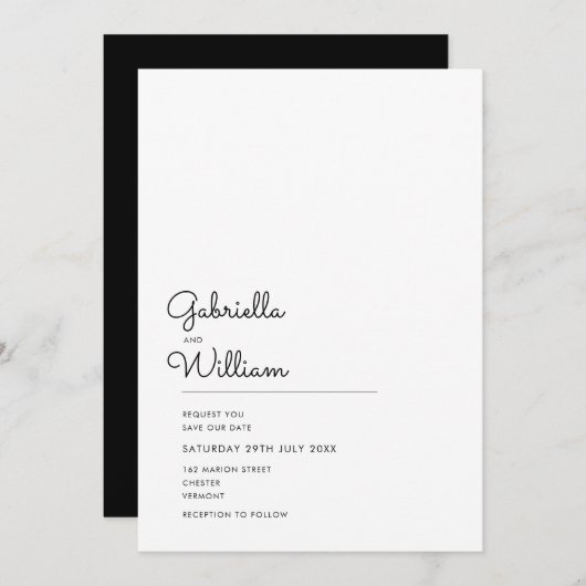 Minimaal script Uw foto De datum opslaan Kaart (Voorkant / Achterkant)