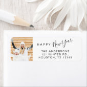 Minimaal Script Vakantie Nieuwjaar Fotoadres Etiket (Insitu)